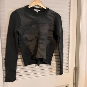 Splendid Gray Camo Crew Neck Sweater